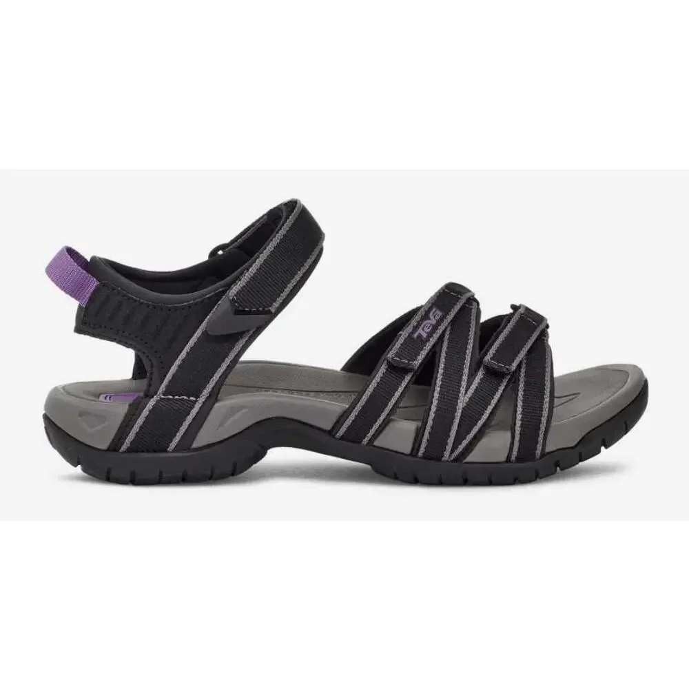Teva Tirra Sport Sandal Womens 8.5 Black Purple Strappy Hiking Outdoor Gorpcore